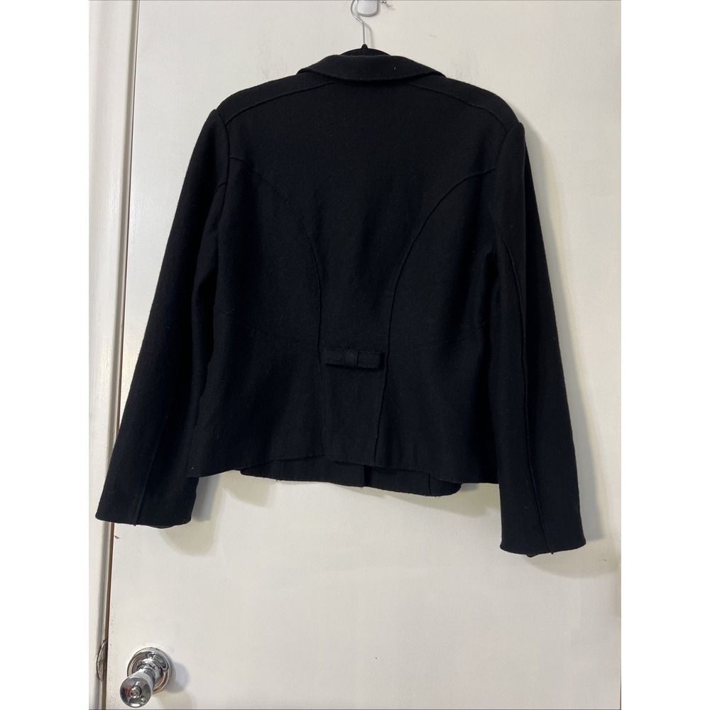 Marc Cain 100% Virgin Wool Black Blazer Jacket Sz N5 Us 8/10 Coat Cardigan - Picture 3 of 7